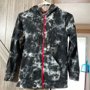 Wonder nation tie-dye black and white hoodie